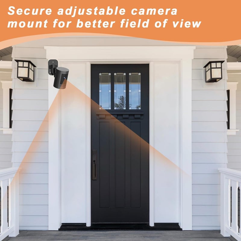 Dukoyb حامل كاميرا جداري 2 حزمة، متوافق مع كاميرا Outdoor Cam Plus/Stick Up Cam Battery/Plug-in/Pro/Indoor Cam (الجيل الأول)، قابل للتعديل 360 درجة بدون حفر، أسود - Image 5